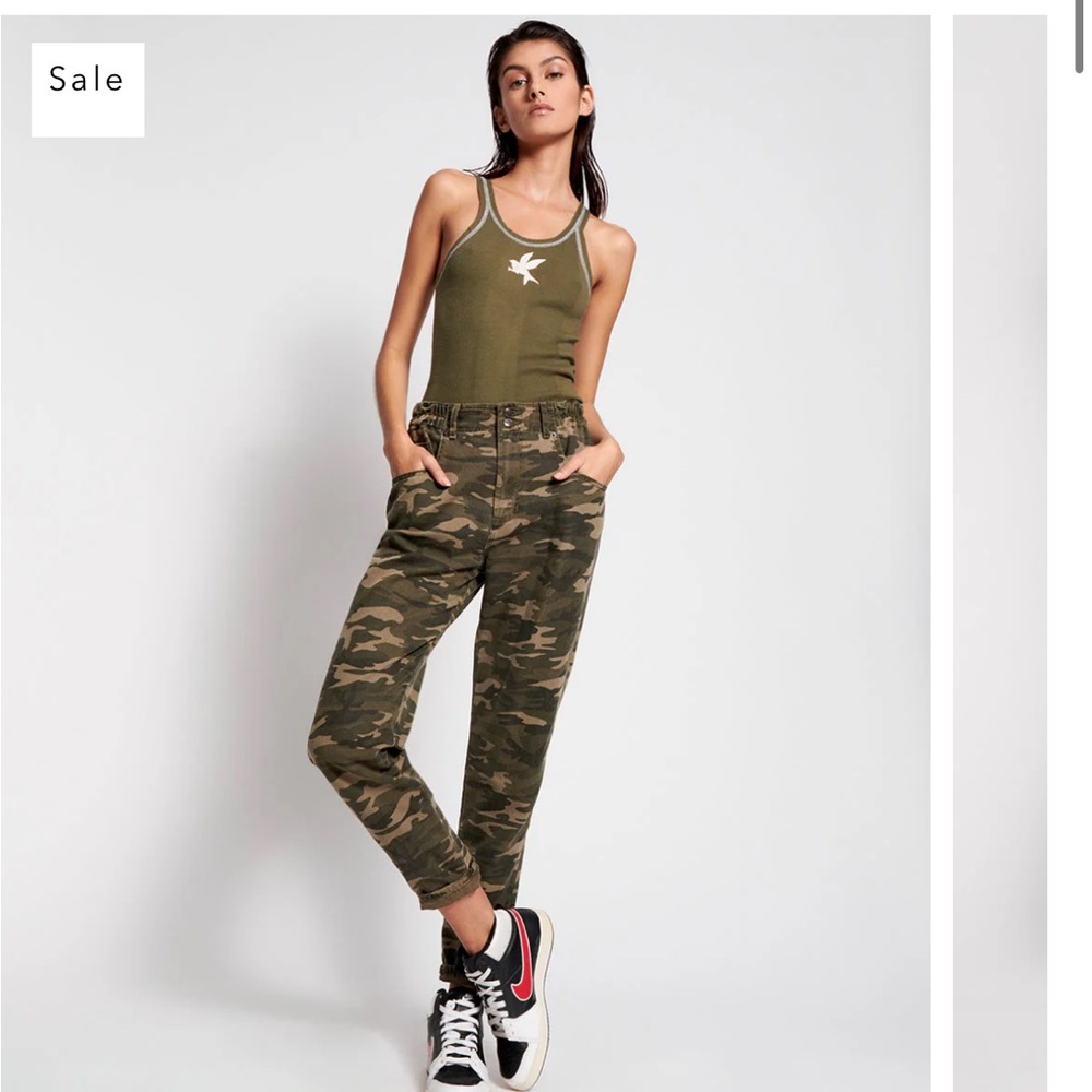 Aritzia One Teaspoon Green camo Straight Leg pants